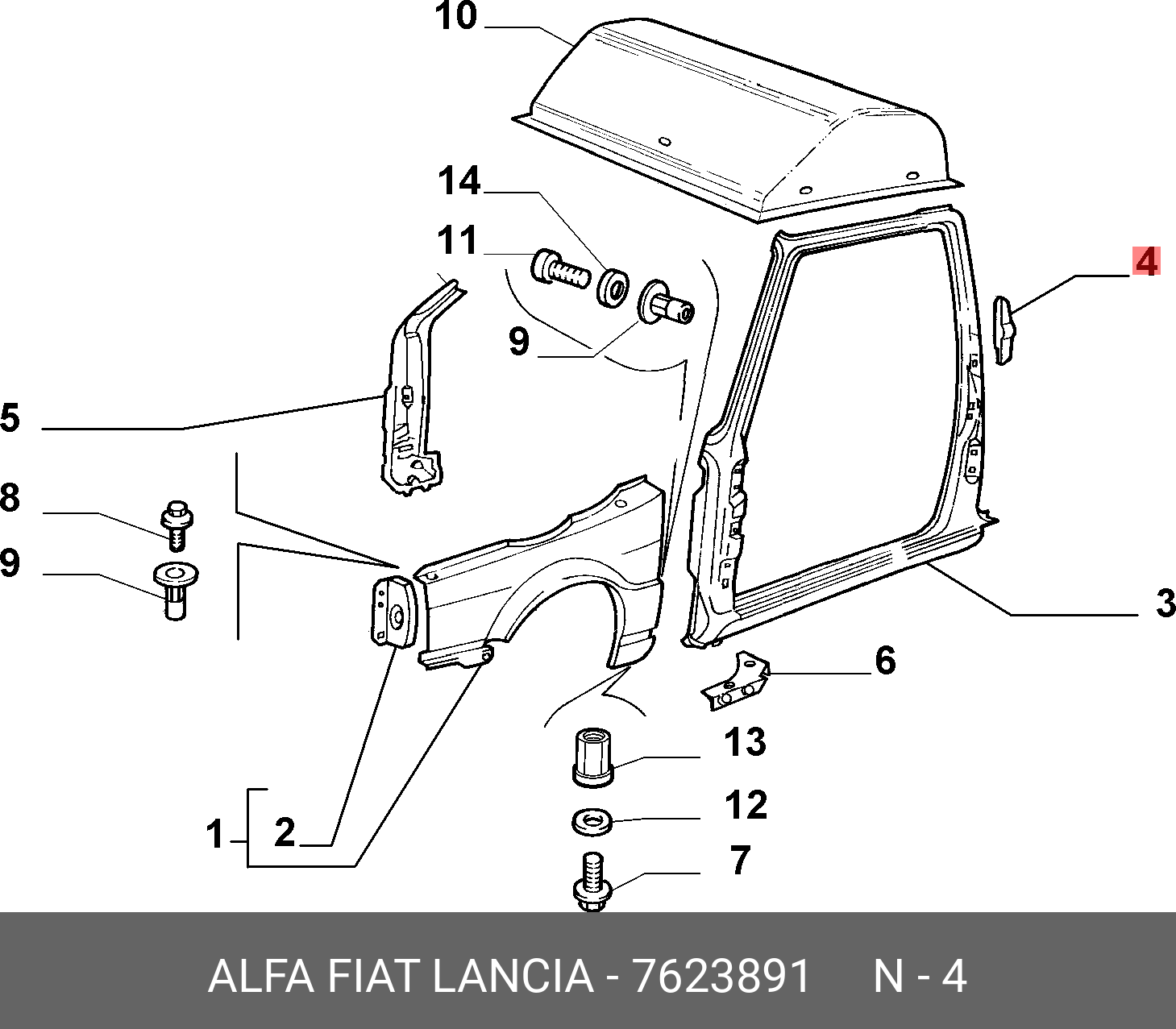 7623891 FIAT/ALFA/LANCIA УГОЛЬНИК (LEFT)