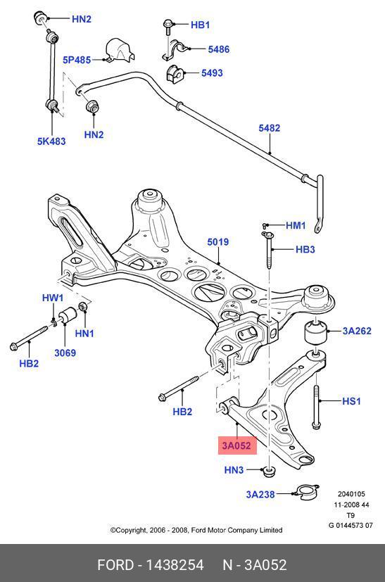 1438254 FORD Рычаг независимой подвески колеса, подвеска колеса