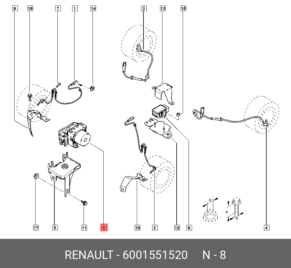 6001551520 RENAULT ГИДРОБЛОК АБС