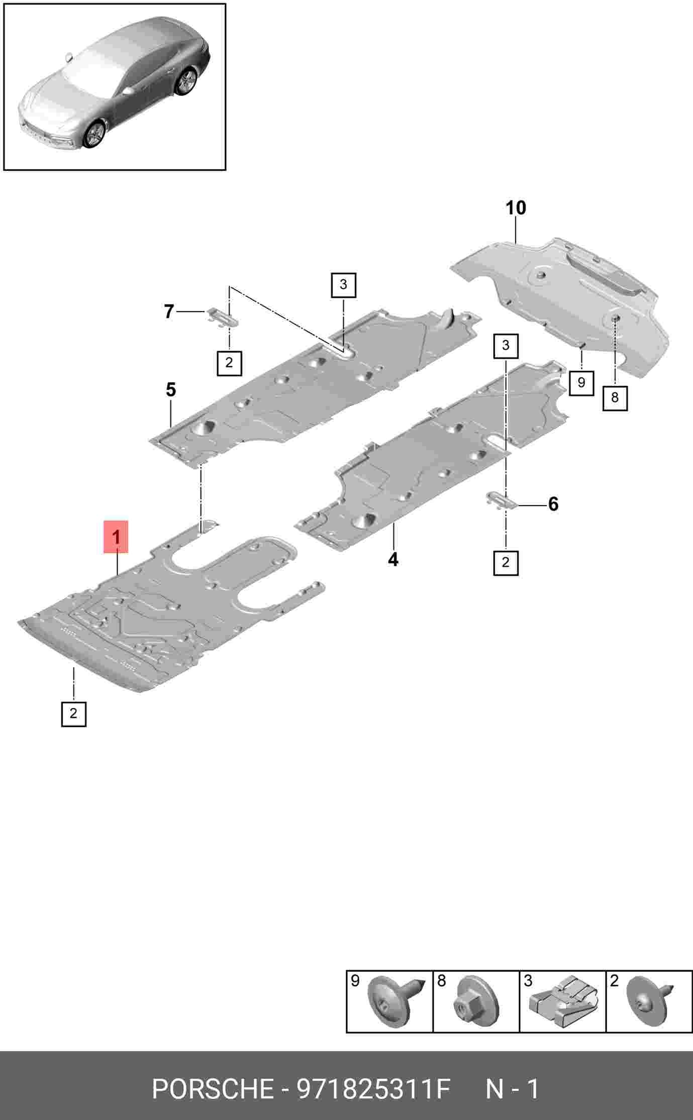 971825311F PORSCHE Защита ДВС