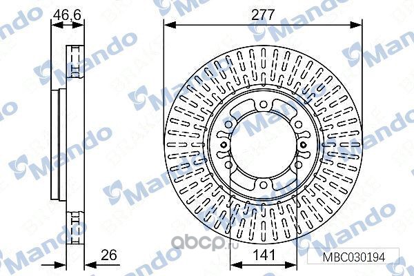 MBC030194 MANDO Диск тормозной