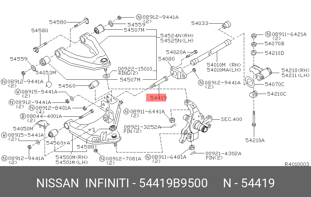 54419B9500 NISSAN болт