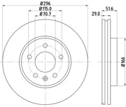 ND6054K NISSHINBO Диск тормозной CHEVROLET CAPTIVA -12 296 мм перед.