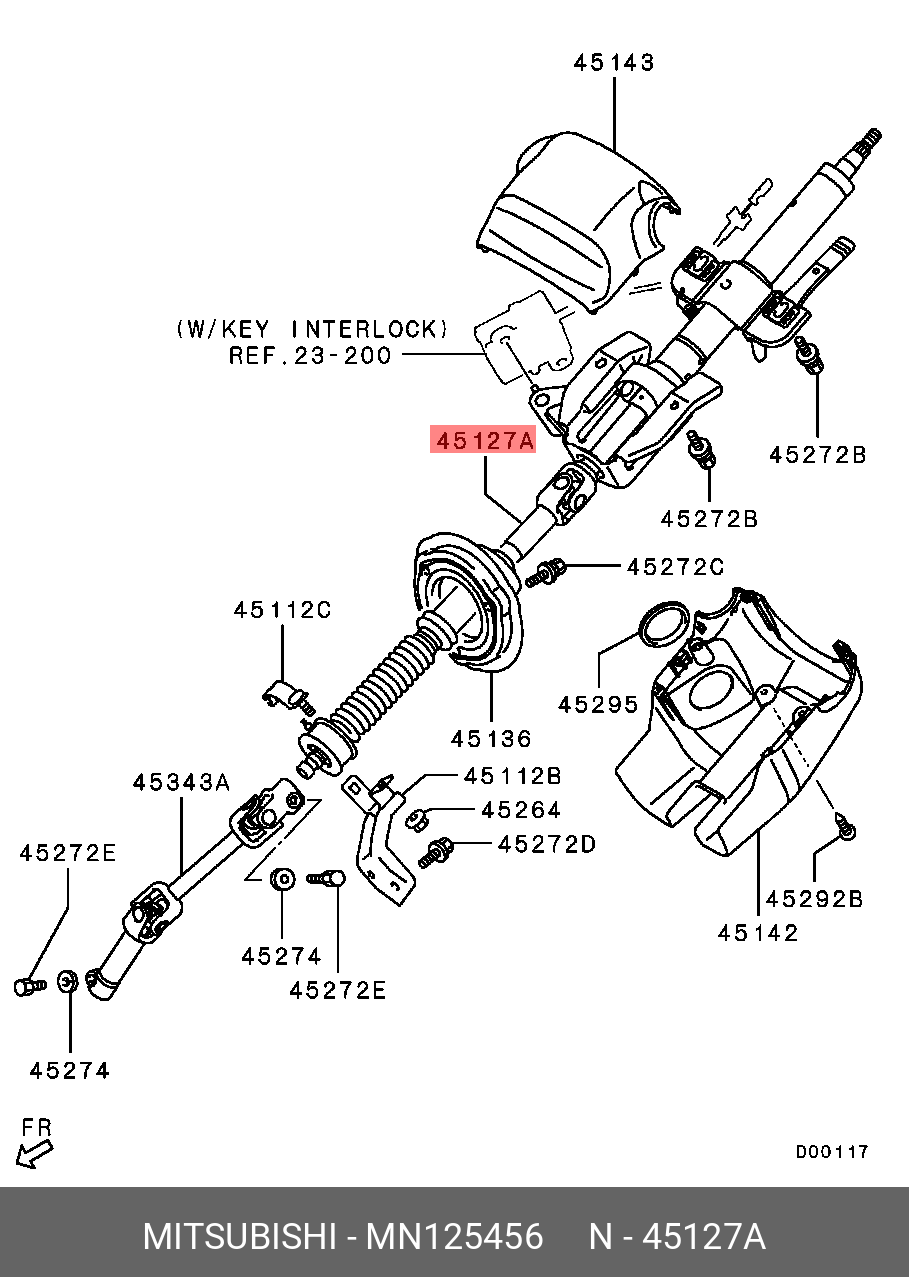MN125456 MITSUBISHI РУЛЕВАЯ КОЛОНКА В СБОРЕ