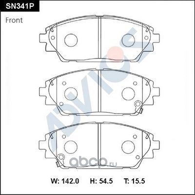 SN341P ADVICS Дисковые тормозные колодки передние