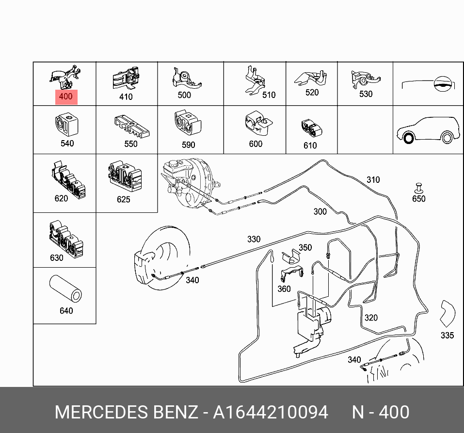 1644210094 MERCEDES-BENZ КРОНШТЕЙН ТОРМОЗНОЙ ТРУБКИ,HALTER