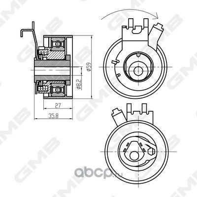 GTB0820 GMB Натяжной ролик, ремень ГРМ
