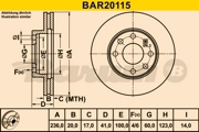 BAR20115 BARUM Тормозной диск
