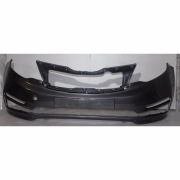 Бампер передний НОВЫЙ Окрашенный Kia Rio 2011-2015 Цвет Серый карбон-SAE под ПТФ JUN CHENG STKIA07BSAE