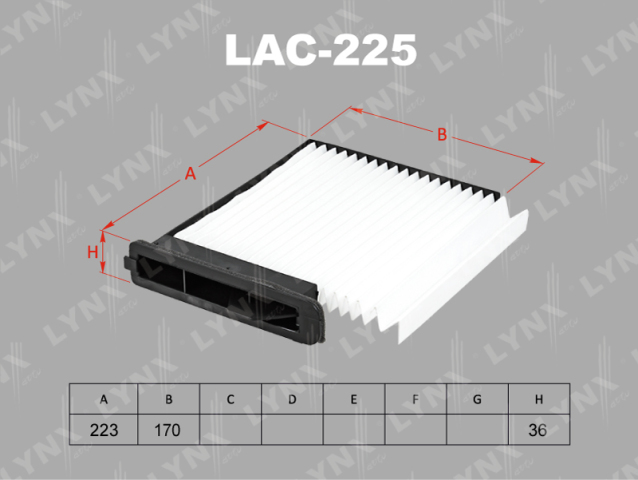 LAC225 LYNX Фильтр салонный