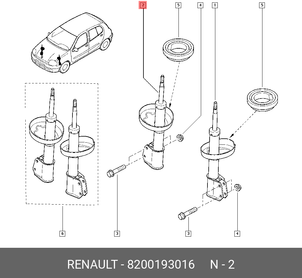 8200193016 RENAULT Амортизатор
