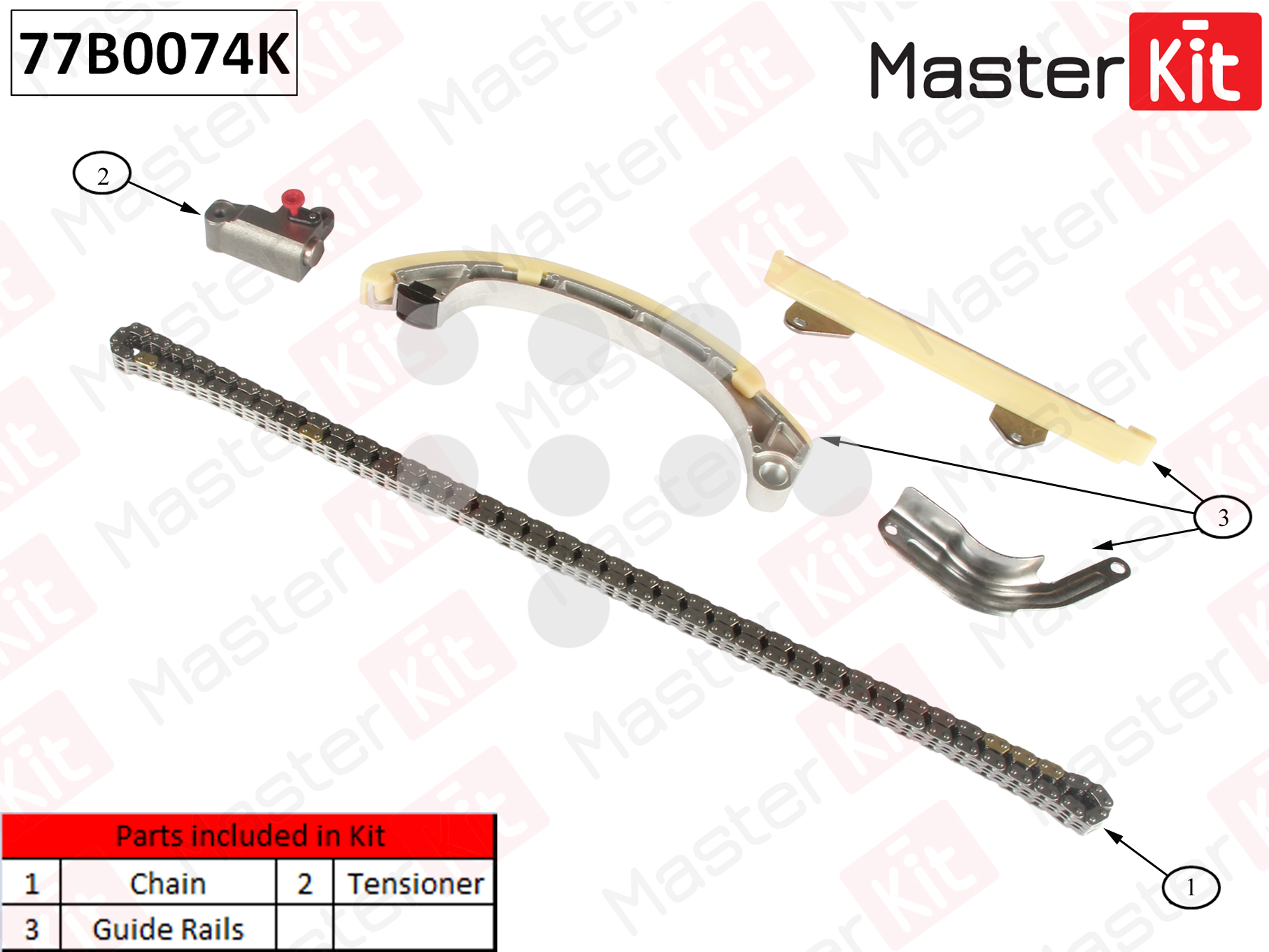77B0074K MASTERKIT Комплект цепи ГРМ