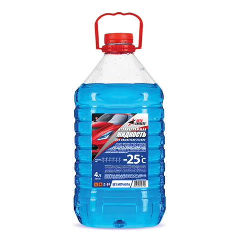 AE1125 AUTOEXPRESS Жидкость незамерзающая 4л, AUTO EXPRESS до -25С, основа-изопропил.спирт (безопасная), ПЭТ, AE1125, 603562