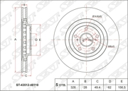 ST4351248110 SAT Диск тормозной перед TOYOTA HIGHLANDER##U5#/SRX350 09-/RAV4 12-