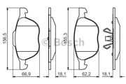 986495215 BOSCH Колодки тормозные передние, Premium-2