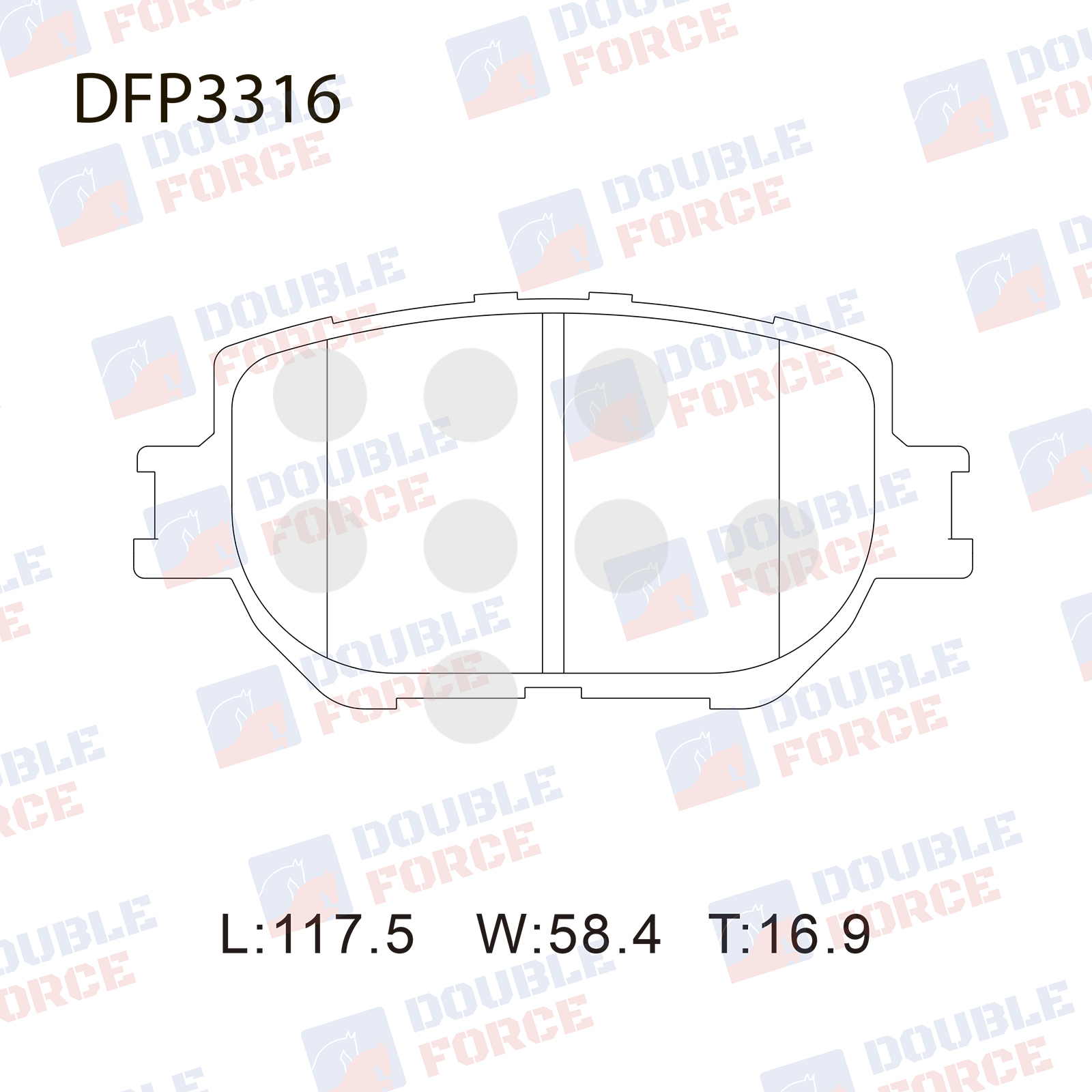 DFP3316 DOUBLE FORCE Колодки тормозные дисковые Double Force