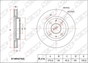 STMR527825 SAT Диск тормозной (Перед) Mitsubishi Lancer 02-15 / Galant 96-06 / Lancer Cedia 00-03