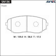 SN136 ADVICS Дисковые тормозные колодки ADVICS