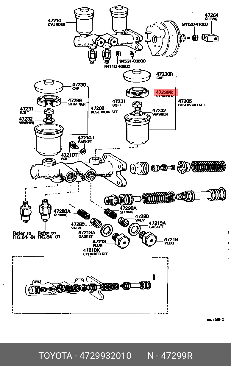 4729932010 TOYOTA STRAINER, BRAKE MASTER CYLINDER RESERVOIR