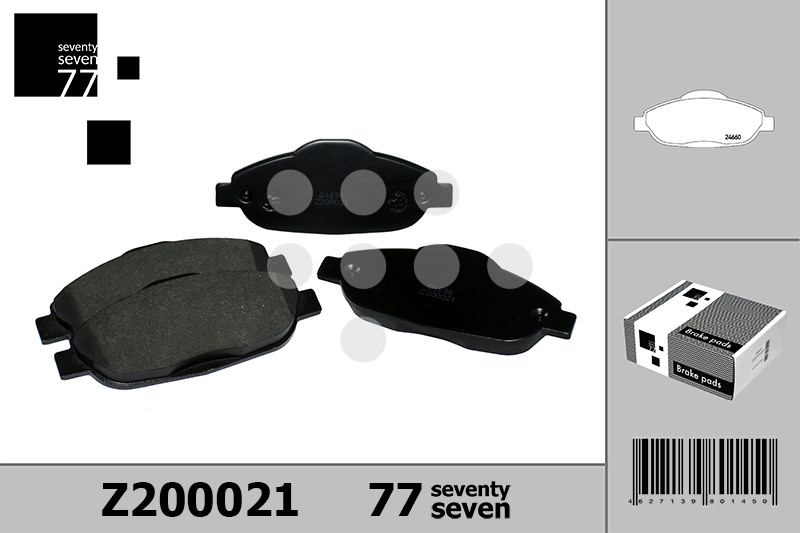Z200021 77 SEVENTY SEVEN Колодки тормозные дисковые передние, комплект