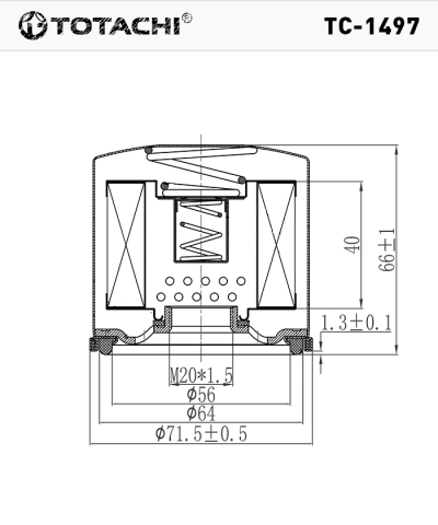 TC1497 TOTACHI Фильтр масляный
