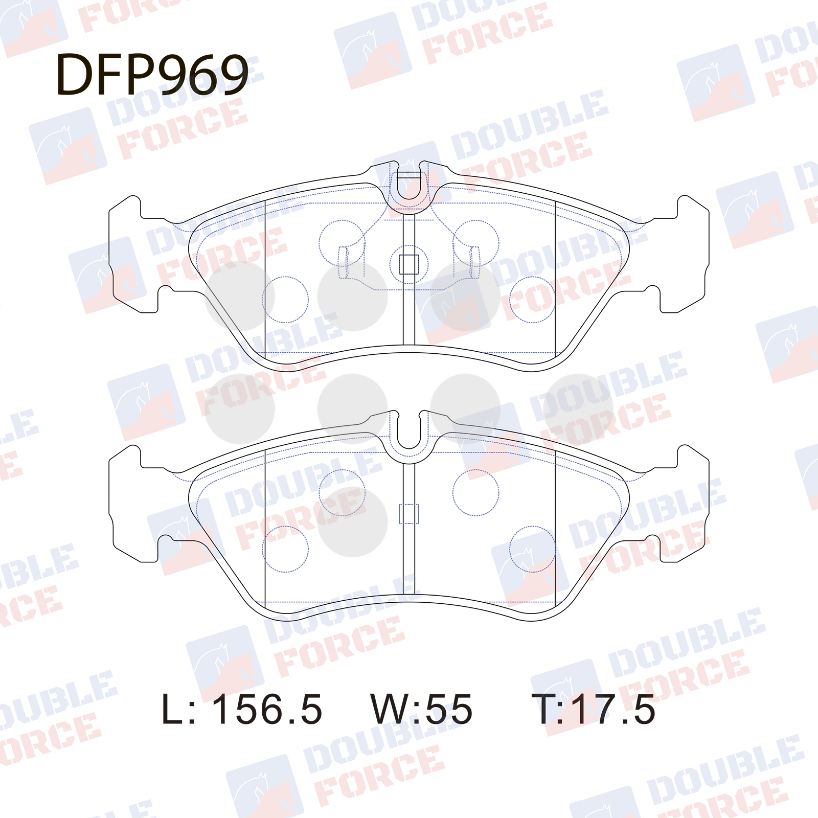 DFP969 DOUBLE FORCE Колодки тормозные дисковые Double Force