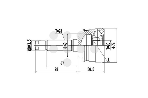 DCV857012 DYNAMATRIX-KOREA комплект ШРУСа