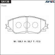 SN138 ADVICS Колодки тормозные дисковые