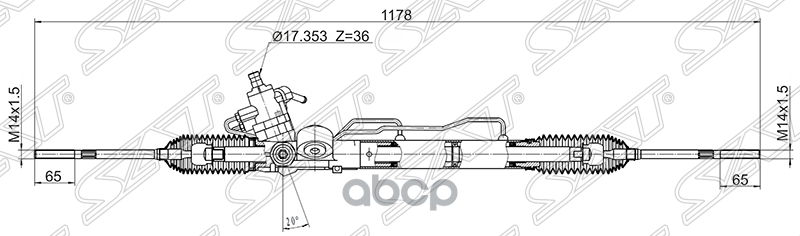 ST490015M406 SAT Рейка рулевая NISSAN ALMERA/SENTRA/PULSAR N16 00- LHD