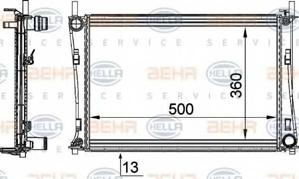 8MK376764311 HELLA Радиатор системы охлаждения