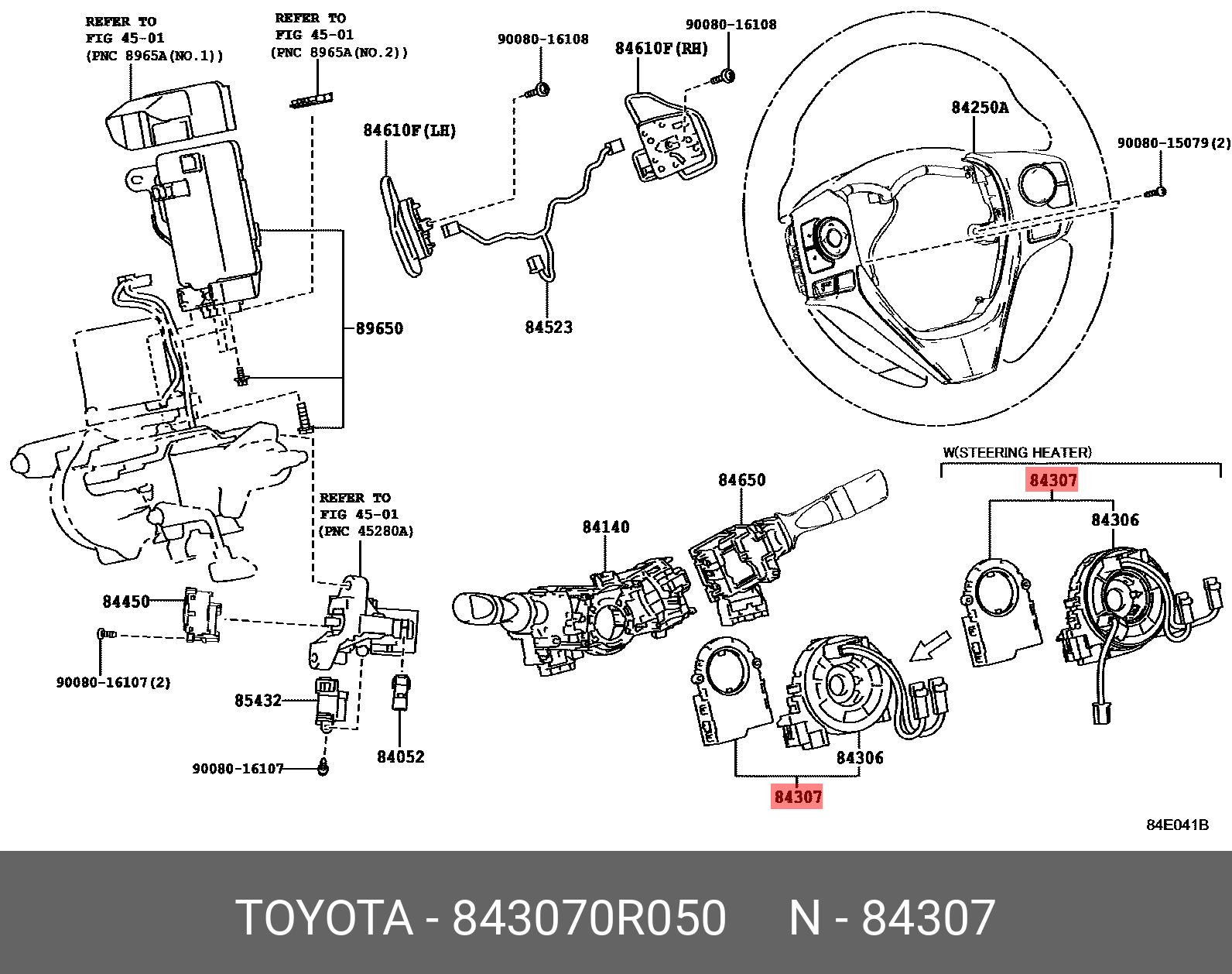 843070R050 TOYOTA Группа контактная подрулевого переключателя