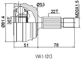 VW11013 ODM-MULTIPARTS ШРУС наружный