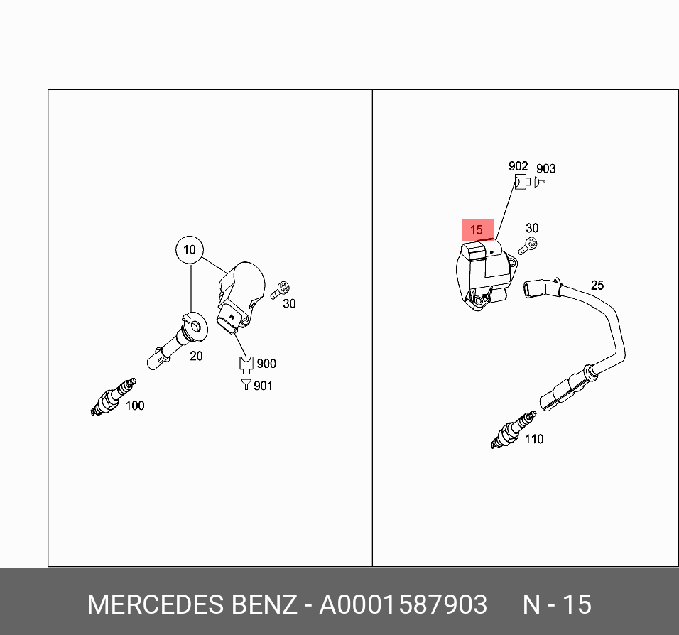 A0001587903 MERCEDES-BENZ Катушка зажигания