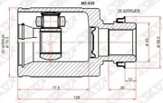 MZ638 SAT Шрус внутренний RH MAZDA 3 BK 03-08
