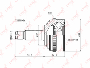 CO3406A LYNXAUTO ШРУС наружный (Z 26x28, ABS 50)