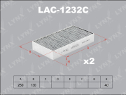 LAC1232C LYNX Фильтр салонный угольный (комплект 2 шт.)