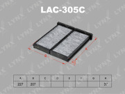 LAC305C LYNXAUTO Фильтр салонный угольный (комплект 2 шт.)