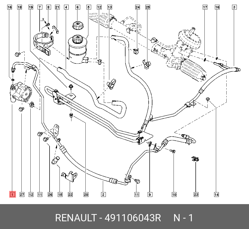 491106043R RENAULT Насос гур