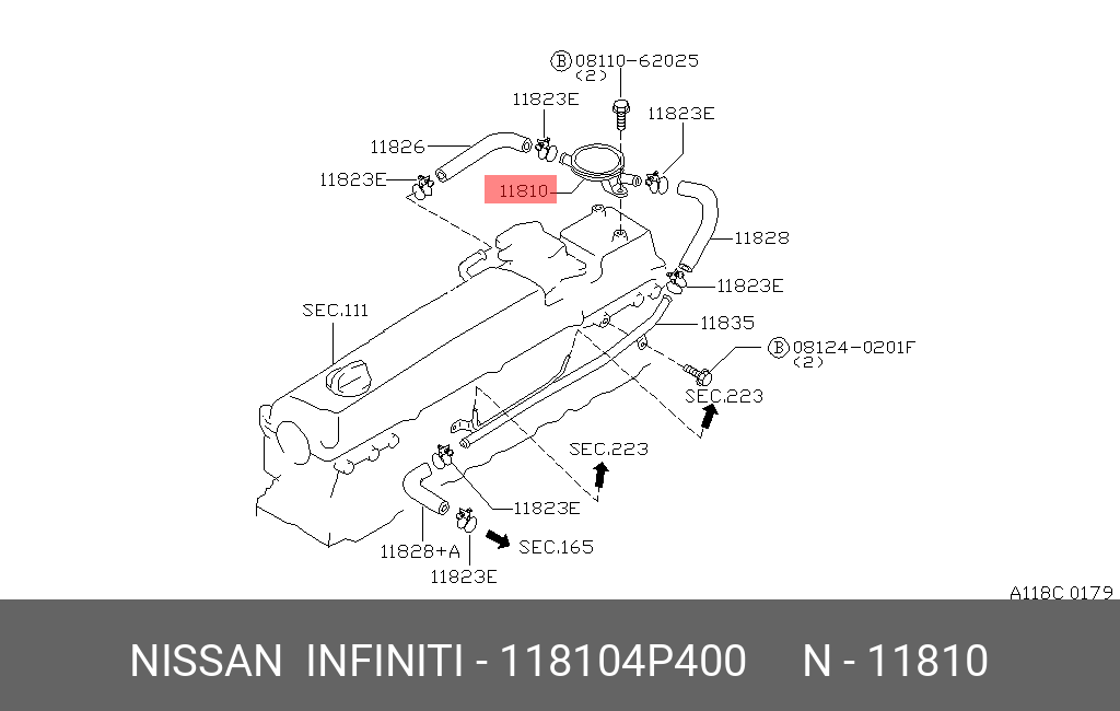 118104P400 NISSAN КЛАПАН ВЕНТИЛЯЦИИ КАРТЕРА ДВС