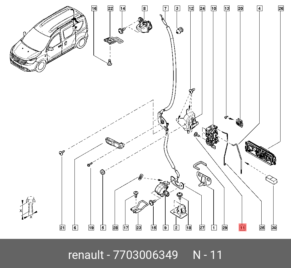 7703006349 RENAULT Болт м6