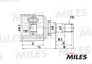 GA10029 MILES Шарнирный комплект, приводной вал