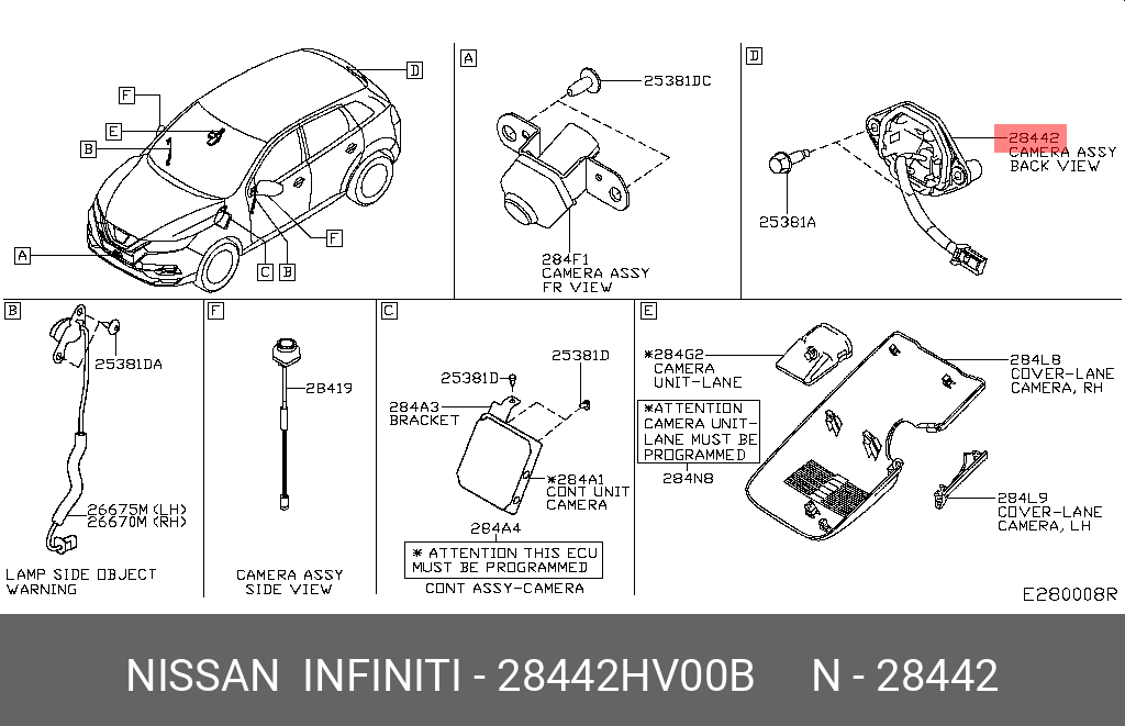 28442HV00B NISSAN CAMERA ASSY-BACK VIEW
