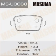 MSU0038 MASUMA Колодки тормозные