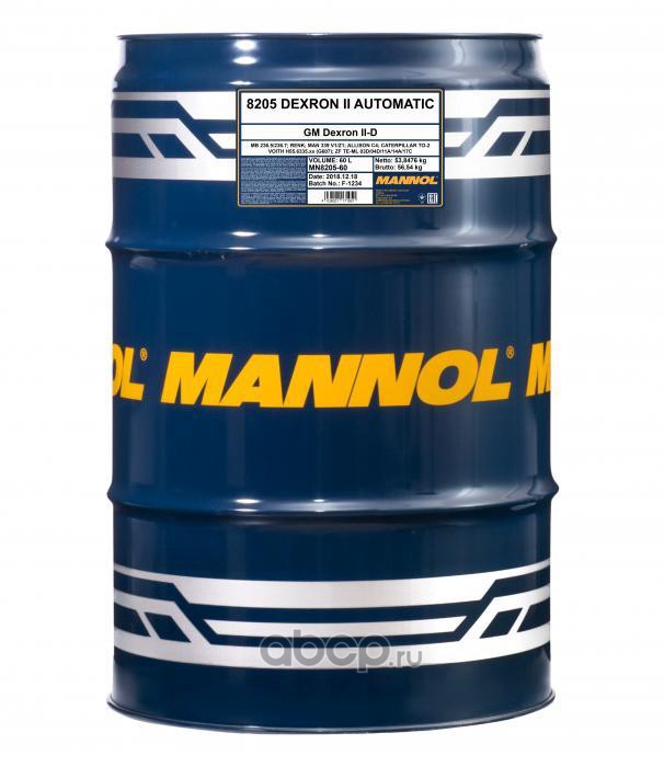 1333 MANNOL Масло АКПП,ГУР минеральное   60л.