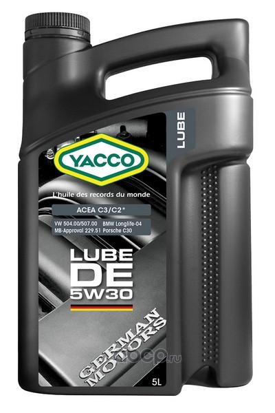 Масло моторное синтетика 5W-30 5 л. YACCO 305515