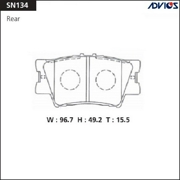SN134 ADVICS Дисковые тормозные колодки