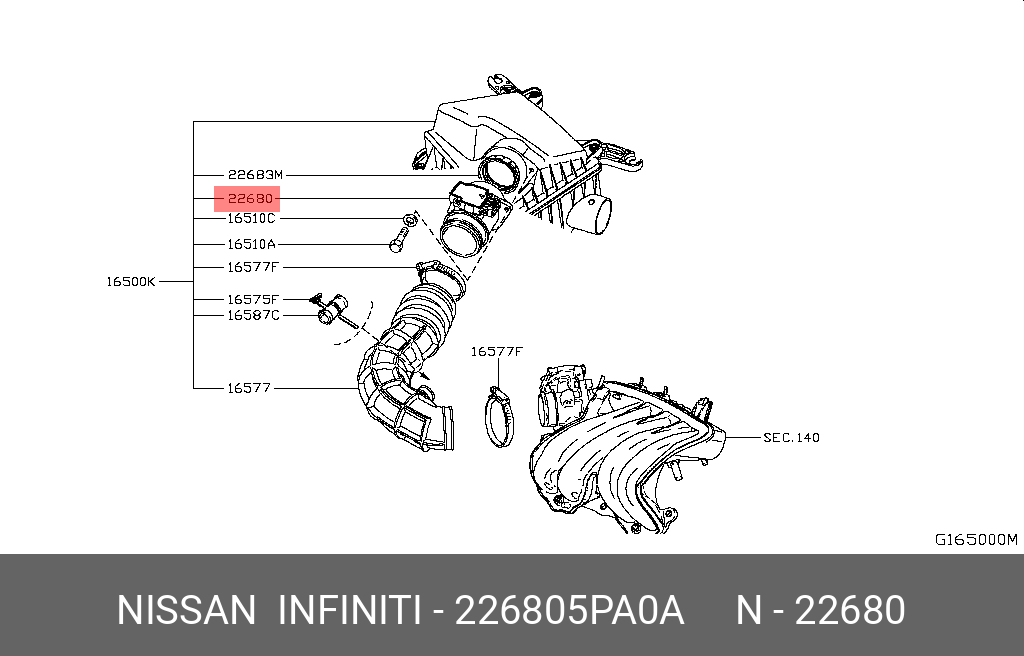 226805PA0A NISSAN MASS AIR FLOW