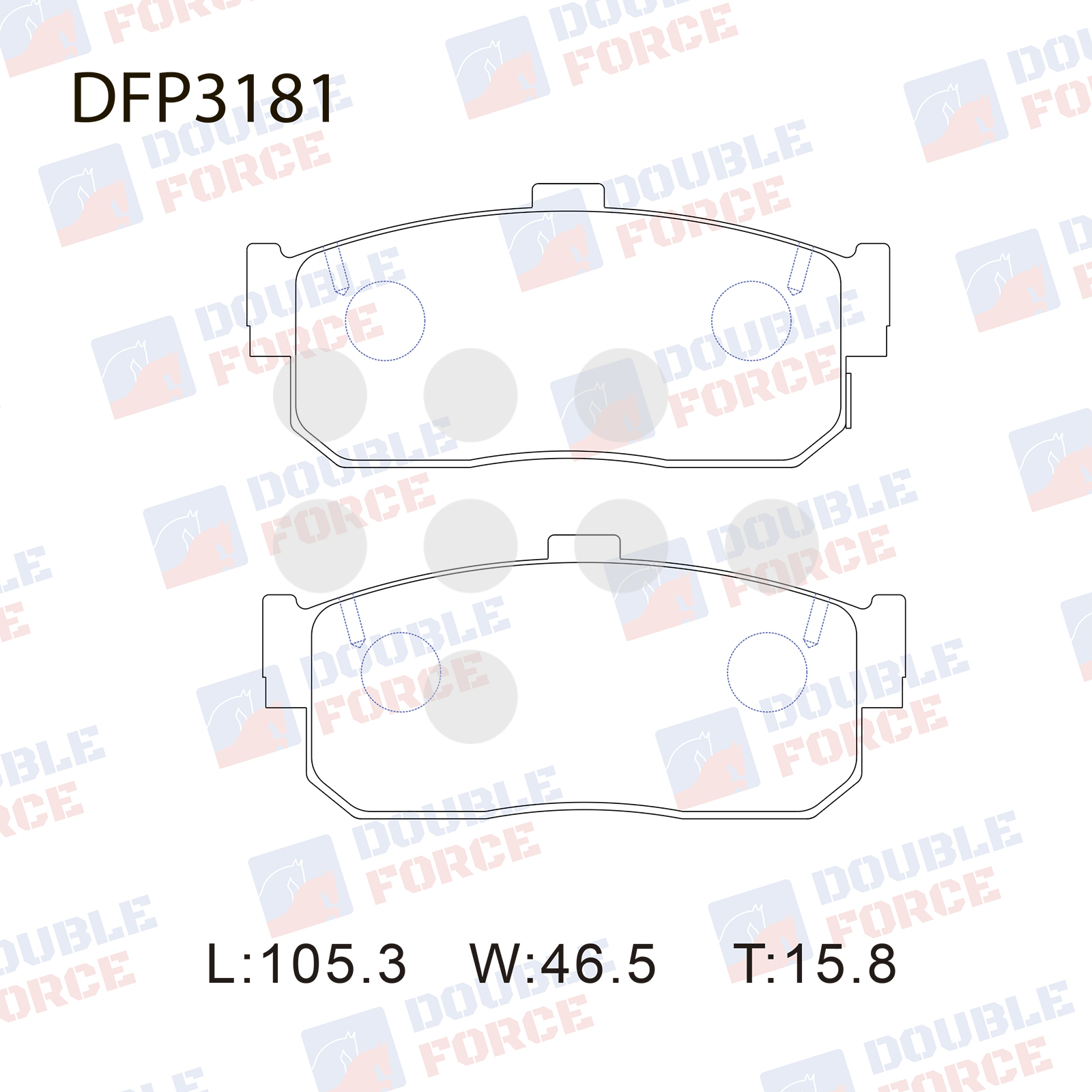 DFP3181 DOUBLE FORCE Колодки тормозные дисковые Double Force