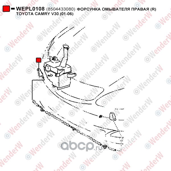 WEPL0108 WENDERW Форсунка омывателя правая