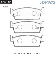 SN811P ADVICS Дисковые тормозные колодки